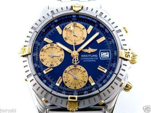 AUTHENTIC BREITLING CHRONOMAT AUTOMATIC 100m !! BLUE & GOLD FACE